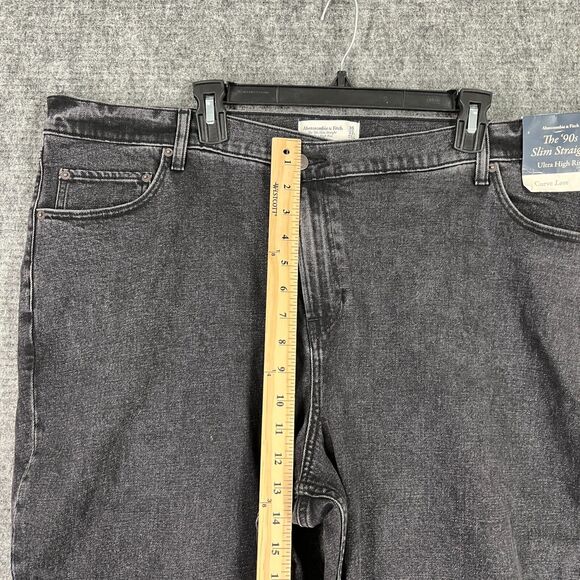 Abercrombie Fitch Jeans Womens 36/22L 90s Slim Straight Ultra High Waist Curve - Picture 9 of 11